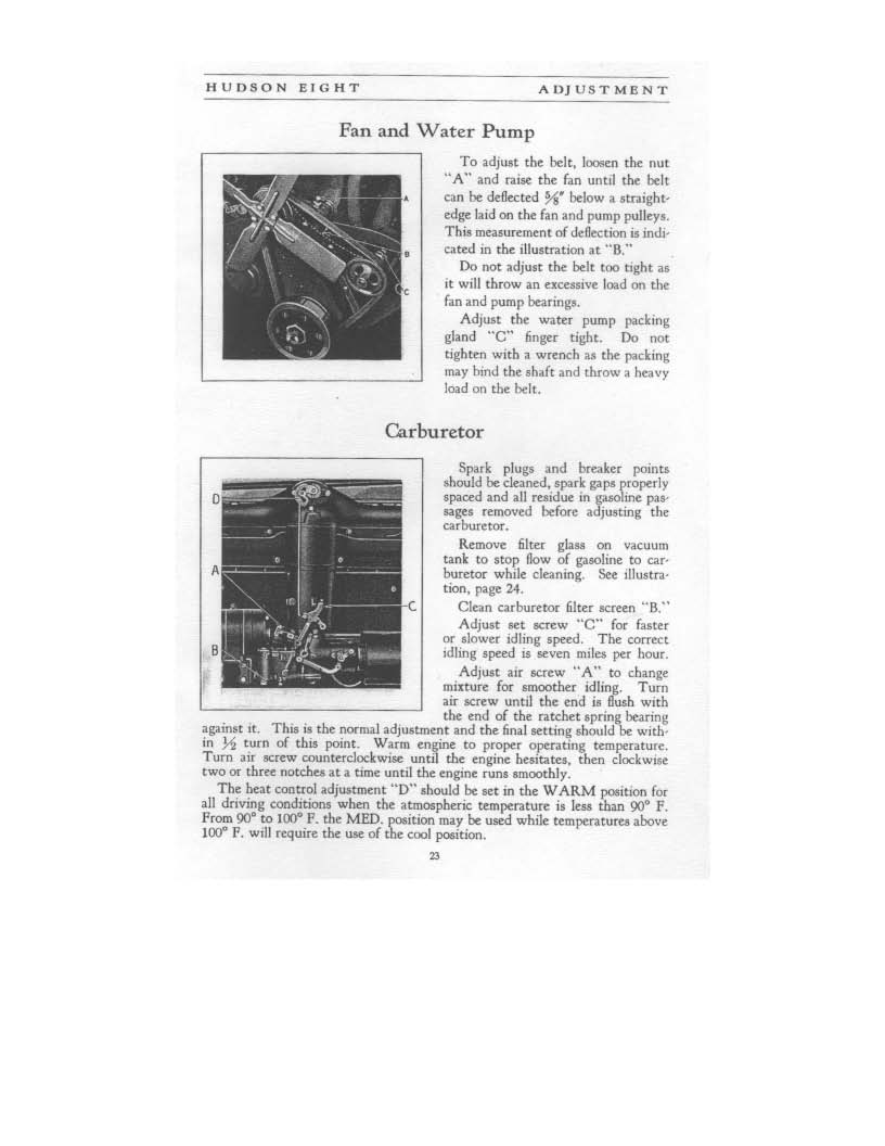 1931 Hudson 8 Instruction Book Page 26